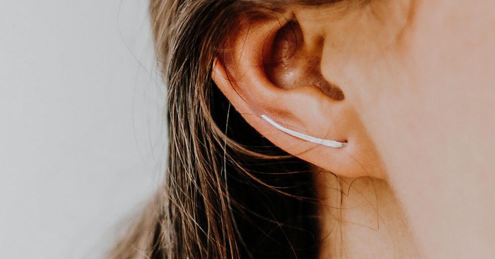sterling silver minimalistic ear climbers. Ethical jewellery by Stockholm Rose Designs