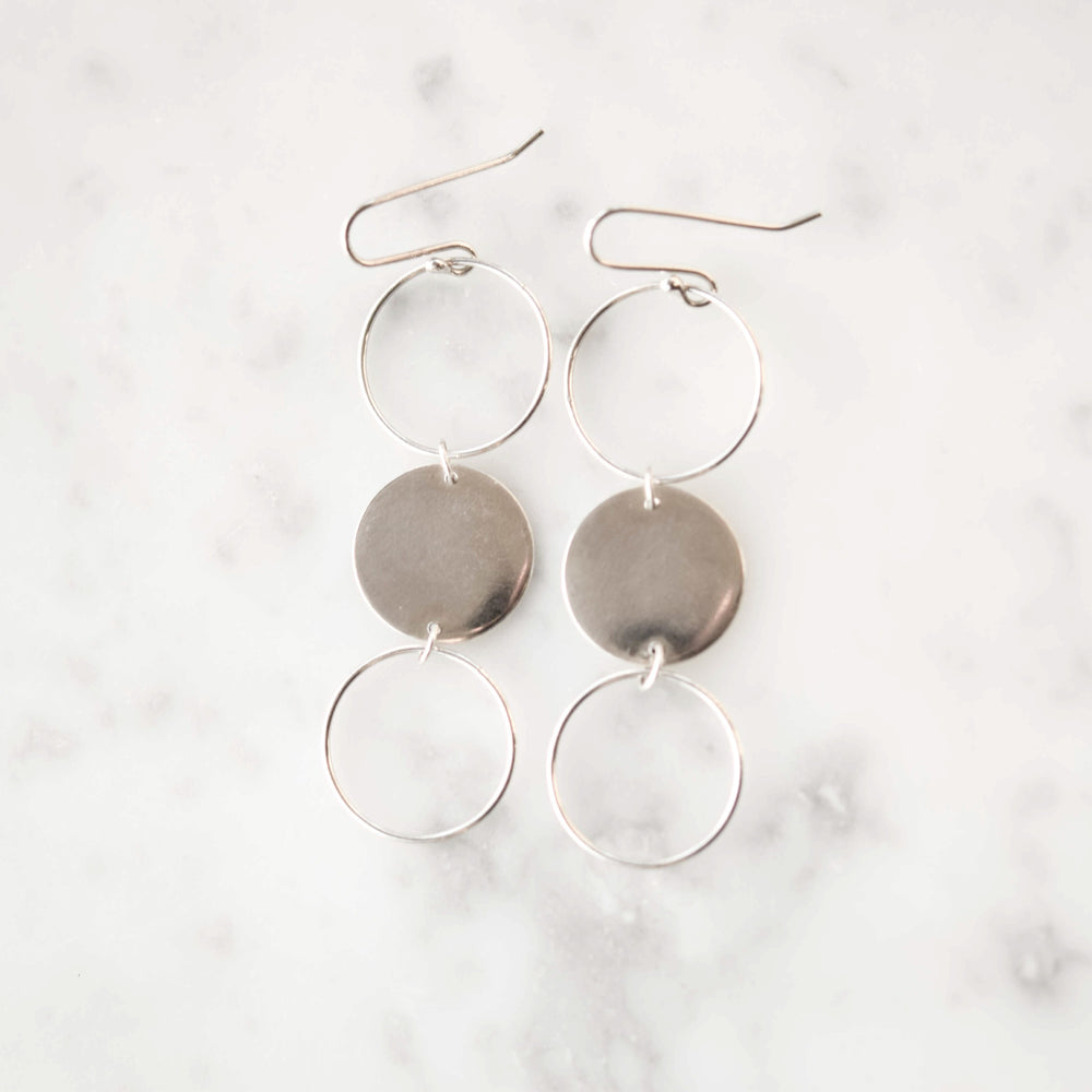 Dangly Circle Earrings - Stockholm Rose Designs - Eco Friendly Jewellery