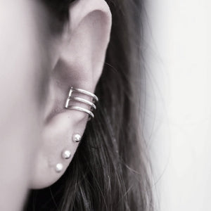 
            
                Load image into Gallery viewer, Bar Ear Cuff (Silver and Gold) - Stockholm Rose Designs - Eco Friendly Jewellery
            
        