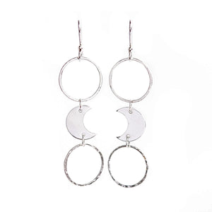 
            
                Load image into Gallery viewer, Dangly Moon Earrings
            
        