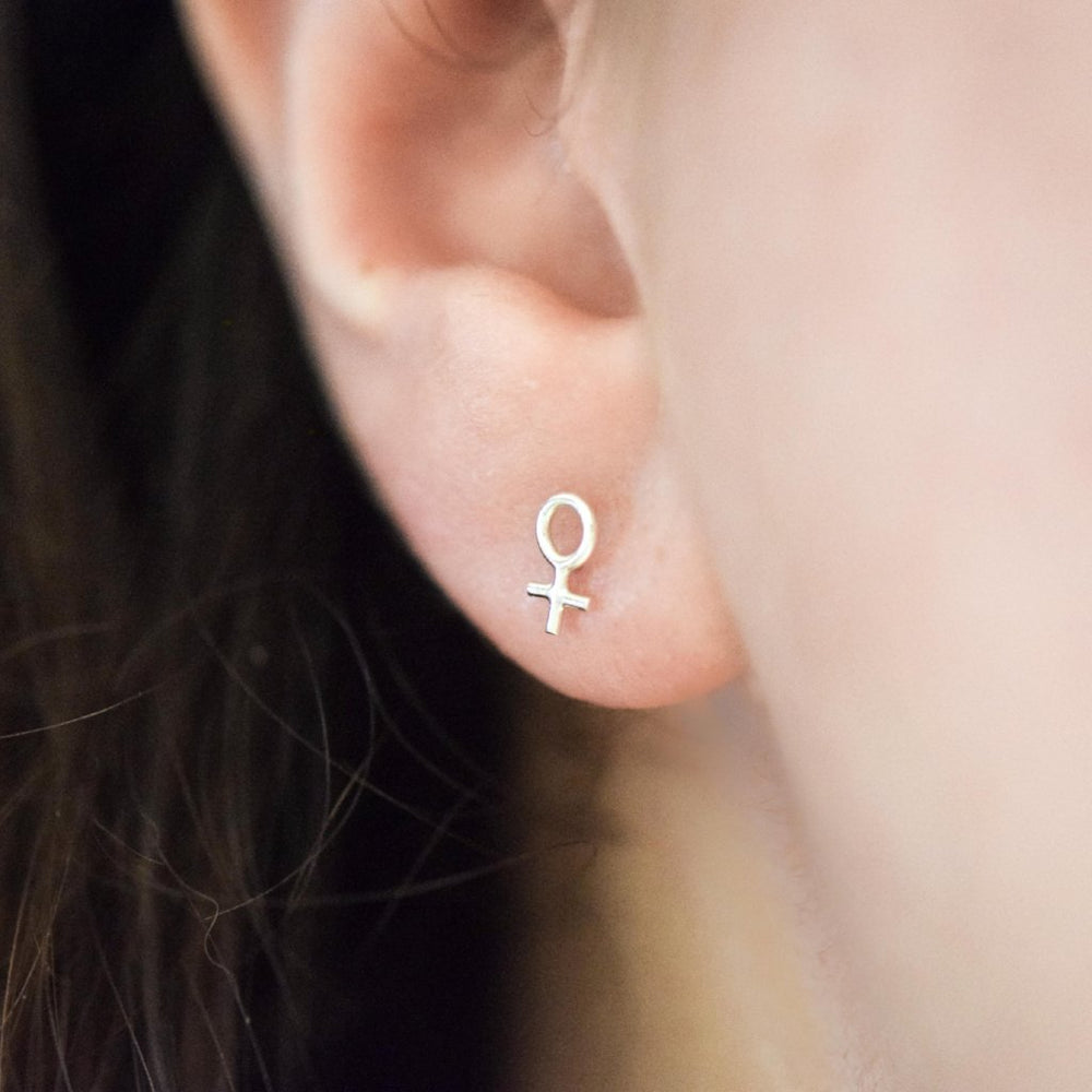 Tiny Stud Earrings | Female Symbol | Stockholm Rose Designs