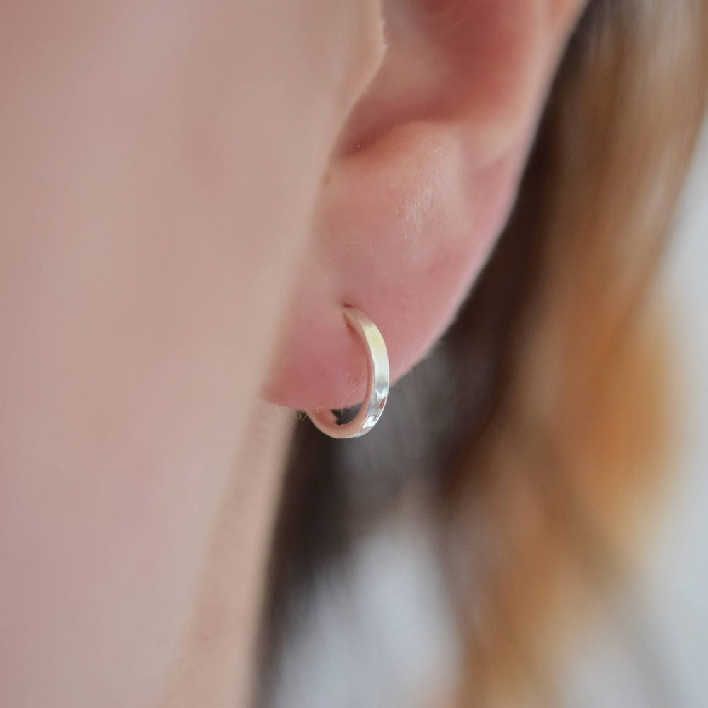
            
                Load image into Gallery viewer, Tiny Hoop Earrings - Stockholm Rose Designs - Eco Friendly Jewellery
            
        