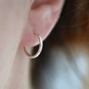 Small Hammered Hoop Earrings - Stockholm Rose Designs - Eco Friendly Jewellery