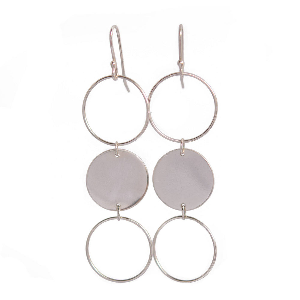 Dangly Circle Earrings - Stockholm Rose Designs - Eco Friendly Jewellery