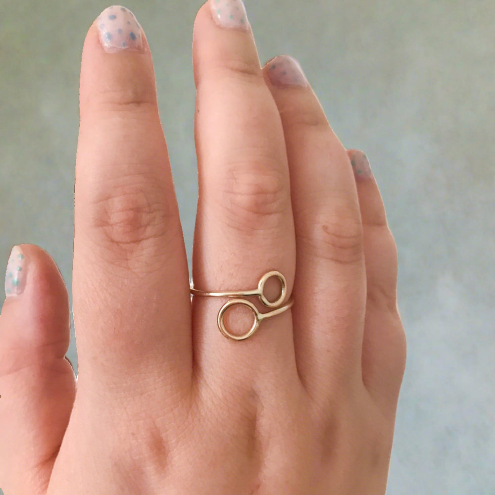 Circles Ring (Silver and Gold) - Stockholm Rose Designs - Eco Friendly Jewellery