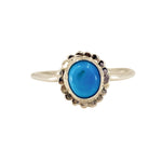 Turquoise Oval Flower Ring | 18,5mm / Q¼ / 8½